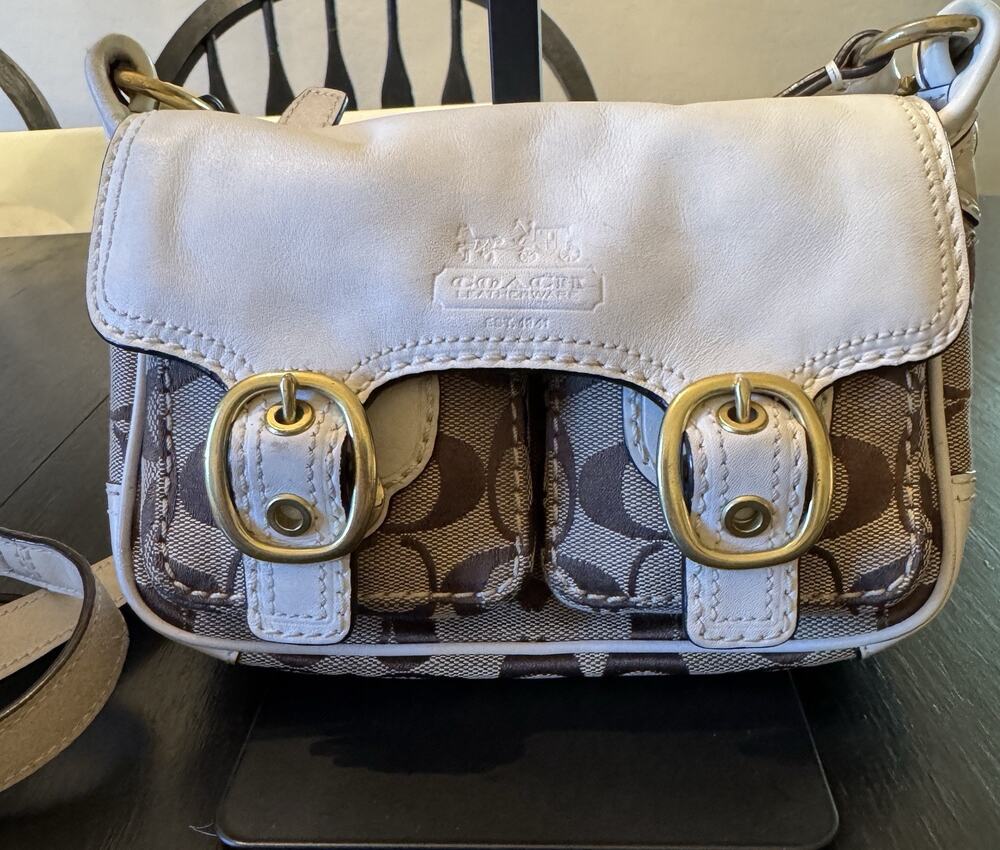 Coach Legacy Bleecker Mini Double Pocket Signature Flap Bag